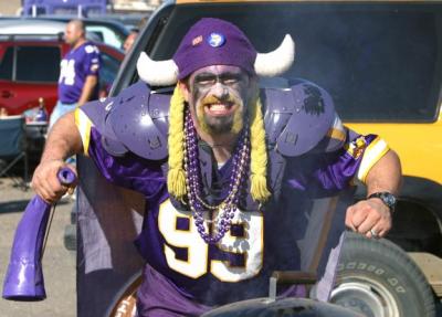 This is the Scary BBQ guy, a Viking Football fan.