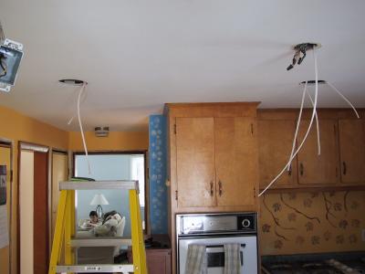 Day 1 - Fishing the ceiling - wires for recessed lights