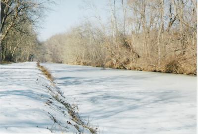 Ice covered canal