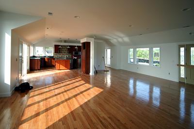 LR, Kitchen, Dining area from fireplace