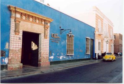 Pastel colours dominate the streets in Trujillo