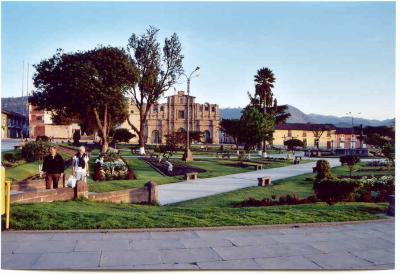 Cajamarca 's Plaza de Armas at dawn