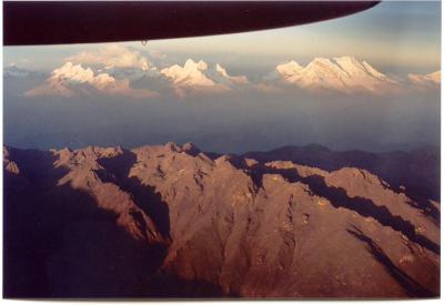 Cockpit view of the Cordillera Blanca