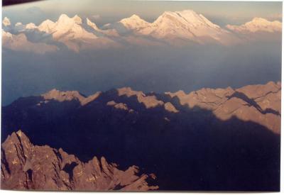 The Cordillera Blanca range seen from the air