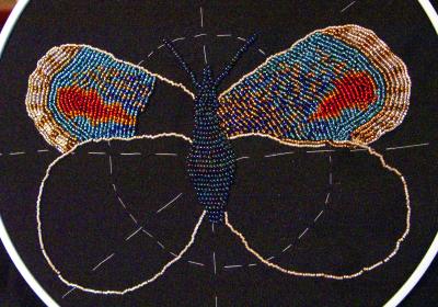 Beaded Butterfly under construction.