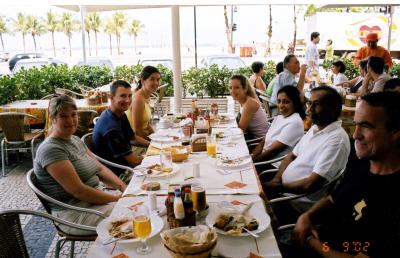 First group lunch at Copacabana beach in Rio