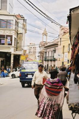 on streets in La Paz, the capital of Bolivia