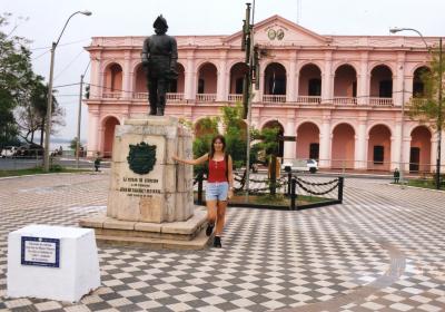 pink government building in Asuncion, the capital of Paraguay