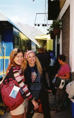 boarding train to Macchu Picchu