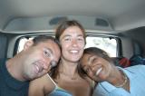 Luc, Meeli & Neha in the minivan