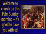 Welcome slide from the Palm Sunday series