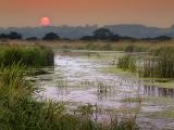 Sunset over the river