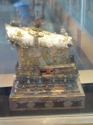 Silver coffin containing Buddha relics