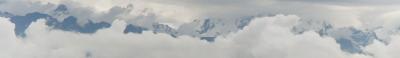 Mountains in the Monsoon Panoramic, Langtang National Prk