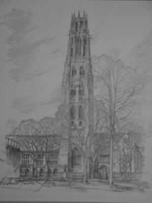 Harkness Tower at Yale University by Charles H Overly