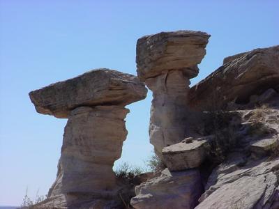 leaning rocks in the Arizona desert