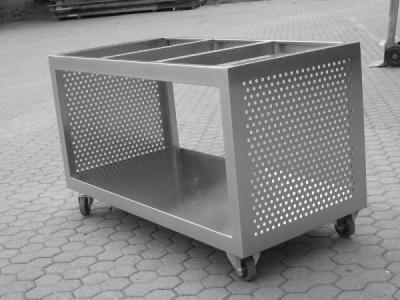 carrello inox con  griglia punzonata -Lecco