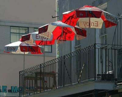 Umbrellas on Bourbon Street