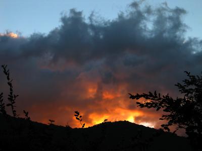 Fire-like sunset near Rodrigos place
