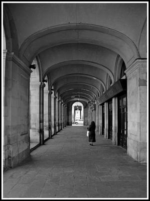 Walking under the arcades