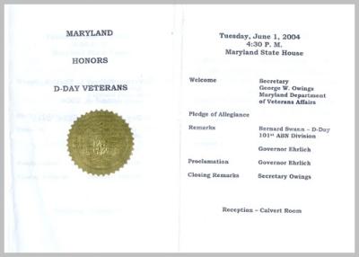 State of Maryland Governor's Reception June 2004