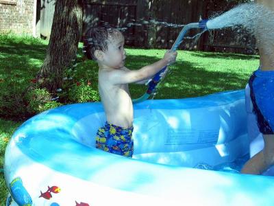 Playing in the backyard