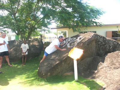St Kitts - Dave inspecting ancient drawings