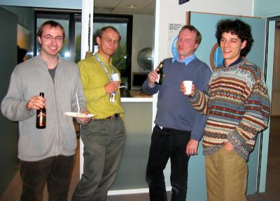 Steve visits from down the corridor - for the beer, not the cheese