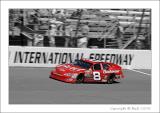 Dale Jr. on track color and bw