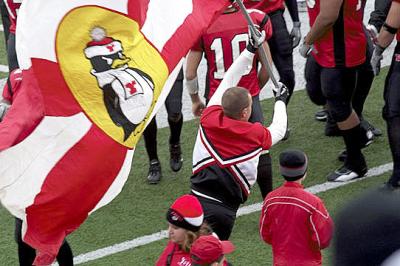 YSU Displaying Their Flag After a Score