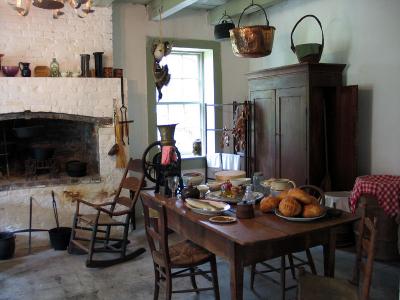 A kitchen in Louisiana Colonial Days-late 1700s