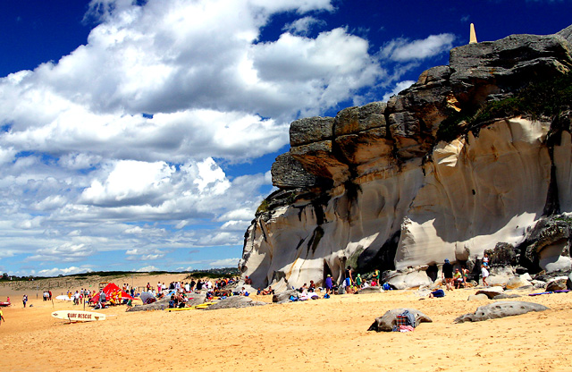Sandstone cliffs at North Curl Curl beach