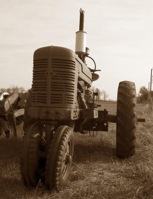 Tractor in Sepia