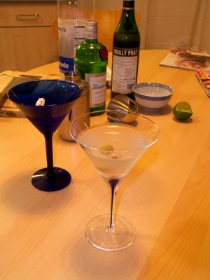 Gin Martini, gently swirled, not shaken