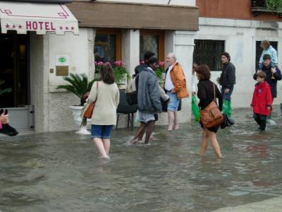 This is actually one of the less-flooded areas, near the railway station.