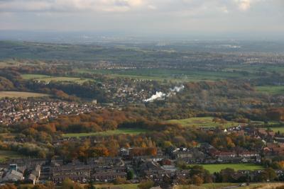 steam train approaching Ramsbottom