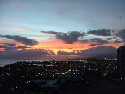 Sunset over Honolulu