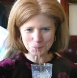 Annelie Sipping Iced Tea