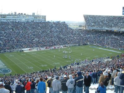 The field is set at a Penn State Football game