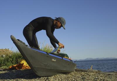Loading the kayak