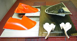 The molds ready to make the Headlight hsgsair ducts and dash parts.