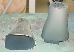 Now the 2 front brake ducts  Mold and parts shown.