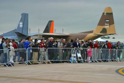 The first crowd of spotters