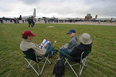 Family enjoying the airshow