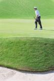 To the green...