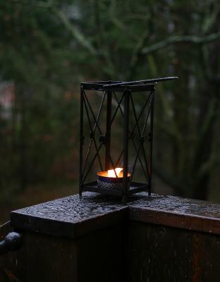 candle in the rain