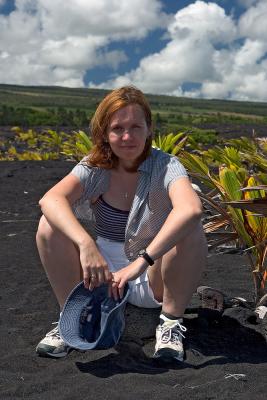 Anne, black sand beach, 8/30/04