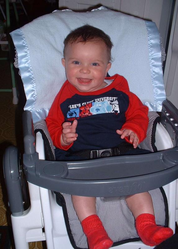 Big Max in the high chair