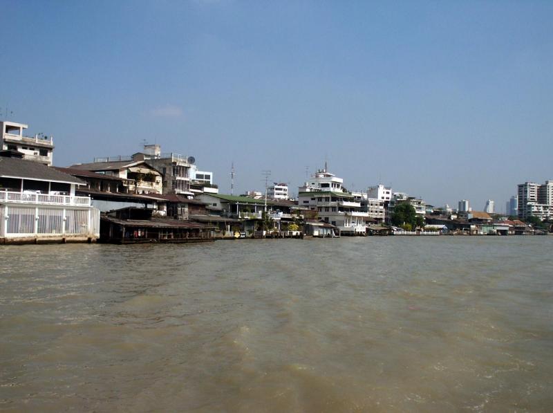 Houses along the eastern shore of the river, Bangkok