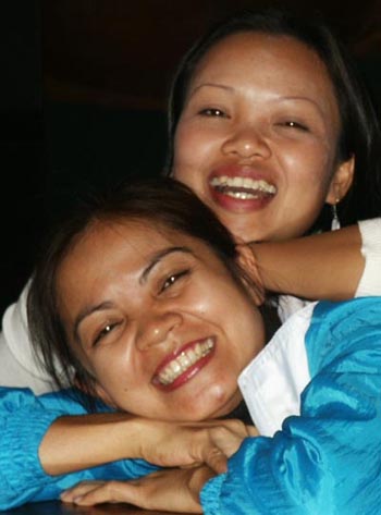 Nice in blue, with Nong in white